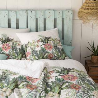 Pościel Estella Laguna 4805/530 mako satyna liście tropikalne