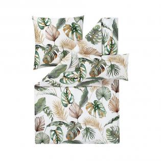 Pościel Estella Orlanda 7940/530 mako satyna liście monstery zielone