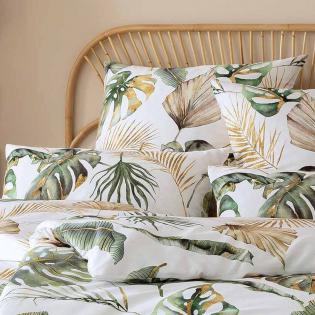 Pościel Estella Orlanda 7940/530 mako satyna liście monstery zielone