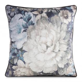 Poszewka dekoracyjna Lucia 45x45cm welurowa z kremowymi kwiatami