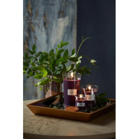 Woodwick Dark Poppy świeca zapachowa duża z drewnianym knotem