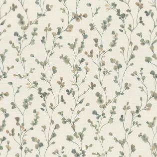 Tapeta Rasch Country Charme 486148 delikatne listki beżowo-turkusowe