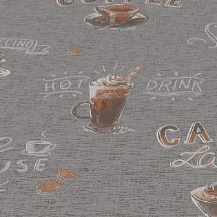 Tapeta Erismann kuchenna 10410-47 filiżanki z kawą grafitowa