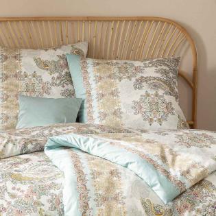 Pościel Estella Sheila aqua Paisley Oriental 6253/665 mako-interlock jersey