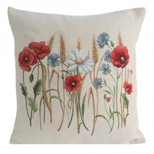 Poszewka gobelinowa 1306 kwiaty polne 45x45cm maki, stokrotki, zboże