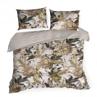 Pościel Eurofirany Classic Satin Spring 17 egzotyczne liście i kwiaty