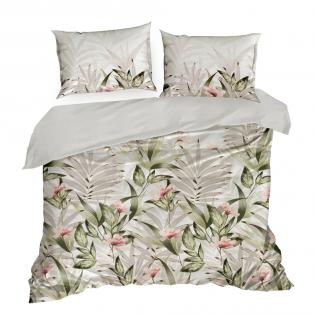 Pościel Eurofirany Classic Satin Spring 08 egzotyczne liście i kwiaty