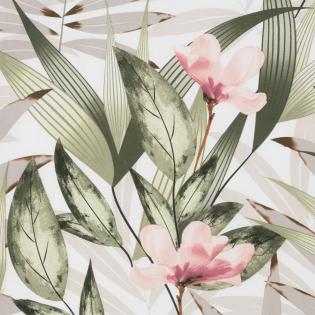 Pościel Eurofirany Classic Satin Spring 08 egzotyczne liście i kwiaty