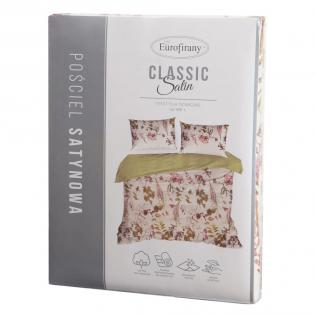 Pościel Eurofirany Classic Satin Spring 03 satyna kwiaty i gałązki