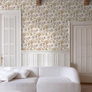 Tapeta Grandeco Icon IC3101 kwiaty brudny róż i beż