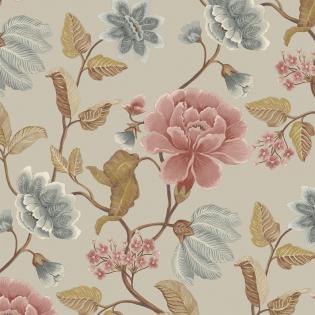 Tapeta w kwiaty taupe brudny róż Grandeco Icon