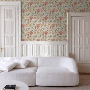 Tapeta Grandeco Icon IC3116 kwiaty taupe brudny róż