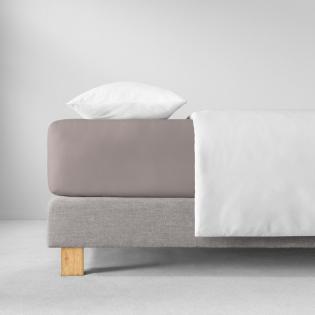 Prześcieradło Estella z gumką zwirn-jersey 800 kiesel beżowy taupe