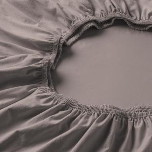 Prześcieradło Estella z gumką zwirn-jersey 800 kiesel beżowy taupe