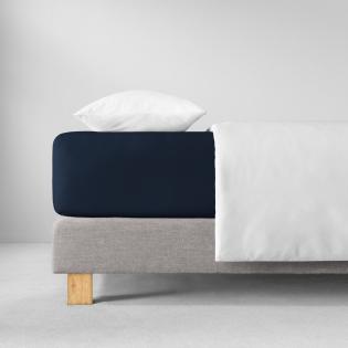 Prześcieradło Estella z gumką zwirn-jersey 606 indigo granatowe