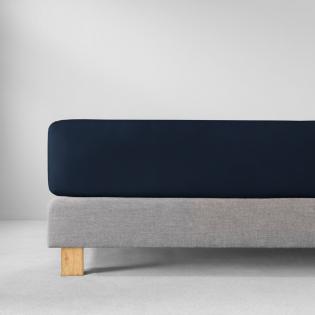 Prześcieradło Estella z gumką zwirn-jersey 606 indigo granatowe