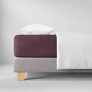 Prześcieradło Estella z gumką zwirn-jersey 670 aubergine fioletowe