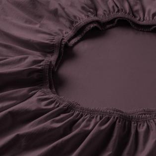 Prześcieradło Estella z gumką zwirn-jersey 670 aubergine fioletowe