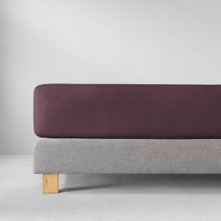 Prześcieradło Estella z gumką zwirn-jersey 670 aubergine fioletowe