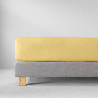 Prześcieradło Estella z gumką zwirn-jersey 705 quitte żółte