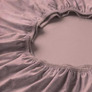 Prześcieradło Estella z gumką welurowe 620 flieder różowe