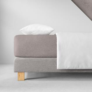 Prześcieradło Estella z gumką welurowe 800 kiesel beżowe taupe