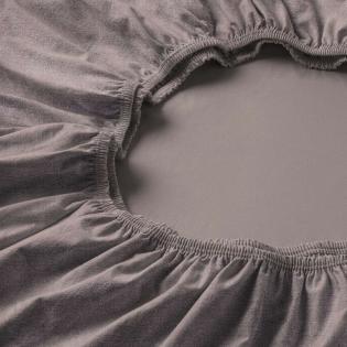 Prześcieradło Estella z gumką welurowe 800 kiesel beżowe taupe