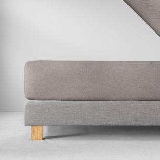 Prześcieradło Estella z gumką welurowe 800 kiesel beżowe taupe