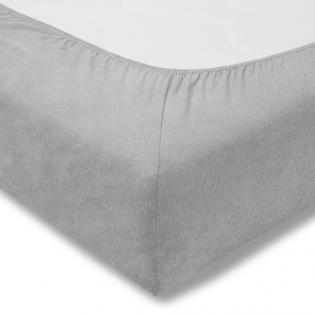 Prześcieradło Estella z gumką welurowe 915 platin szare
