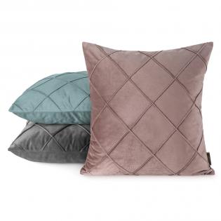 Poszewka dekoracyjna Nala 2 45x45cm welwetowa geometryczna pudrowy róż