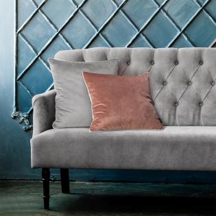 Poszewka dekoracyjna Velvet 57J/len 45x45cm dwustronna srebrna i szara