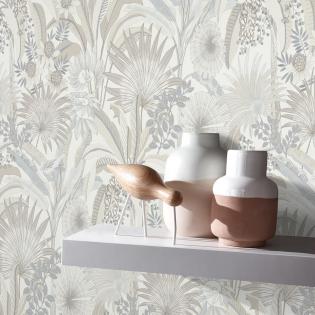 Tapeta Erismann Martinique 10390-02 liście palmy beżowe