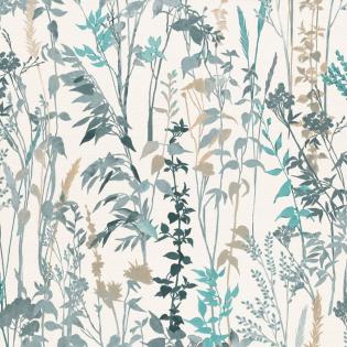 Tapeta Erismann Casual Chic 10258-18 delikatne liście kwiaty turkusowe