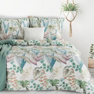Pościel Eurofirany Design 91 Lea 01 egzotyczne liście zielone