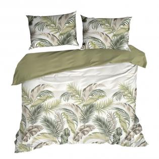 Pościel Eurofirany Classic Renforce Deluxe Sara 22 bawełniana tropikalne liście zielone