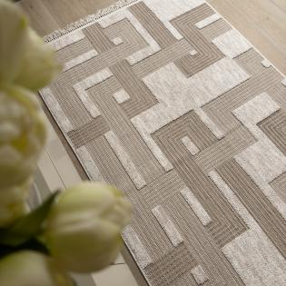 Dywan sznurkowy Benita 0F951A beżowy z frędzlami