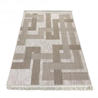 Dywan sznurkowy Benita 0F951A beżowy z frędzlami