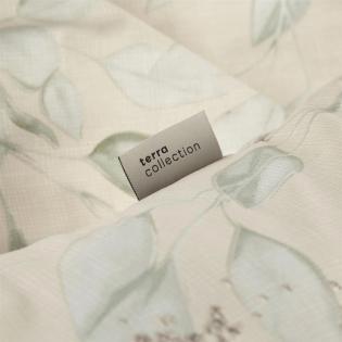 Pościel Eurofirany Terra Collection Monte 4 bawełniana delikatne listki na kremowym tle
