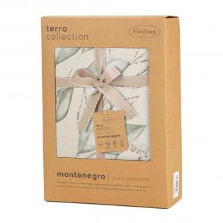 Pościel Eurofirany Terra Collection Monte 4 bawełniana delikatne listki na kremowym tle