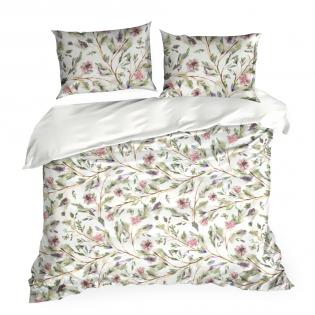 Pościel Eurofirany Classic Satin Spring 07 delikatne liście i kwiaty