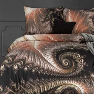 Pościel Eurofirany Premium 13 satyna bawełniana abstrakcyjna brązowa