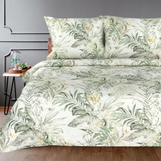 Pościel Eurofirany Nova Print Nika 40 satyna bawełniana zielone liście