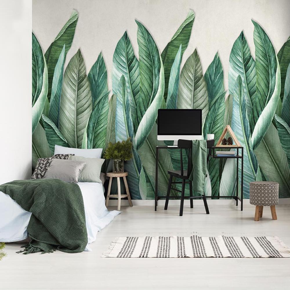 Tapeta mural Grandeco One Roll One Motif A39501 Bananier zielone liście bananowca 159x280cm