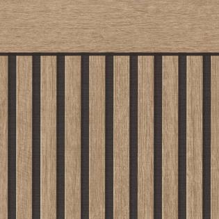 Tapeta ścienna wzór lamele boazeria 3D brązowa. Trend 2024-2025