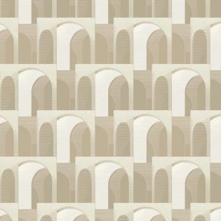 Tapeta Grandeco Ciara A63302 geometryczna Art Deco łuki kremowo-beżowa
