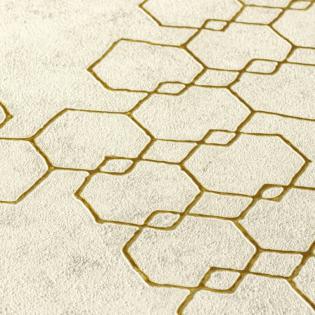 Tapeta AS Creation New Walls 37424-2 złote heksagony na beżowym tle