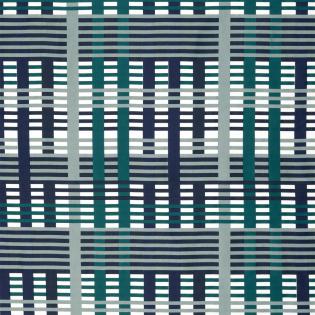 Pościel Eurofirany Nova Print Nika 47 satyna bawełniana męska geometryczna granatowo-zielona