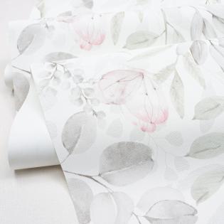 Tapeta Sintra Spring 529409 delikatne motyle liście szare