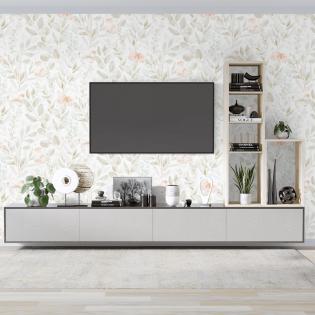 Tapeta Sintra Spring 529423 delikatne motyle liście beżowe