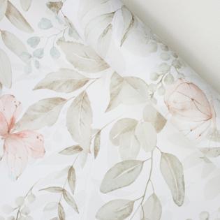 Tapeta Sintra Spring 529423 delikatne motyle liście beżowe